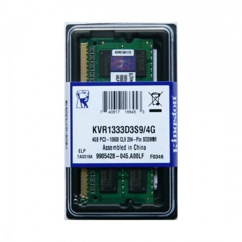 Memória RAM para Notebook DDR3 4GB 1333MHz Kingston - KVR1333D3S9/4G