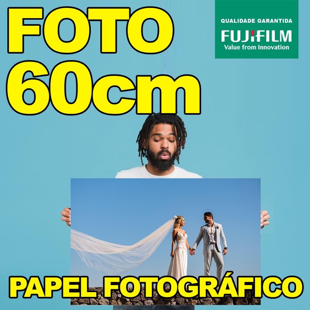 REVELAÇÃO 60x60 - 60x70 - 60x70 - 60x80 - 60x90 - 60x100 CM PAPEL FOTOGÁFICO FUJIFILM