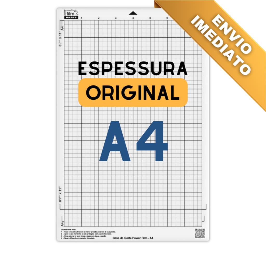 Base de corte A4 Silhouette Portrait 1, 2, 3 - Cameo Transparente Com e Sem Cola