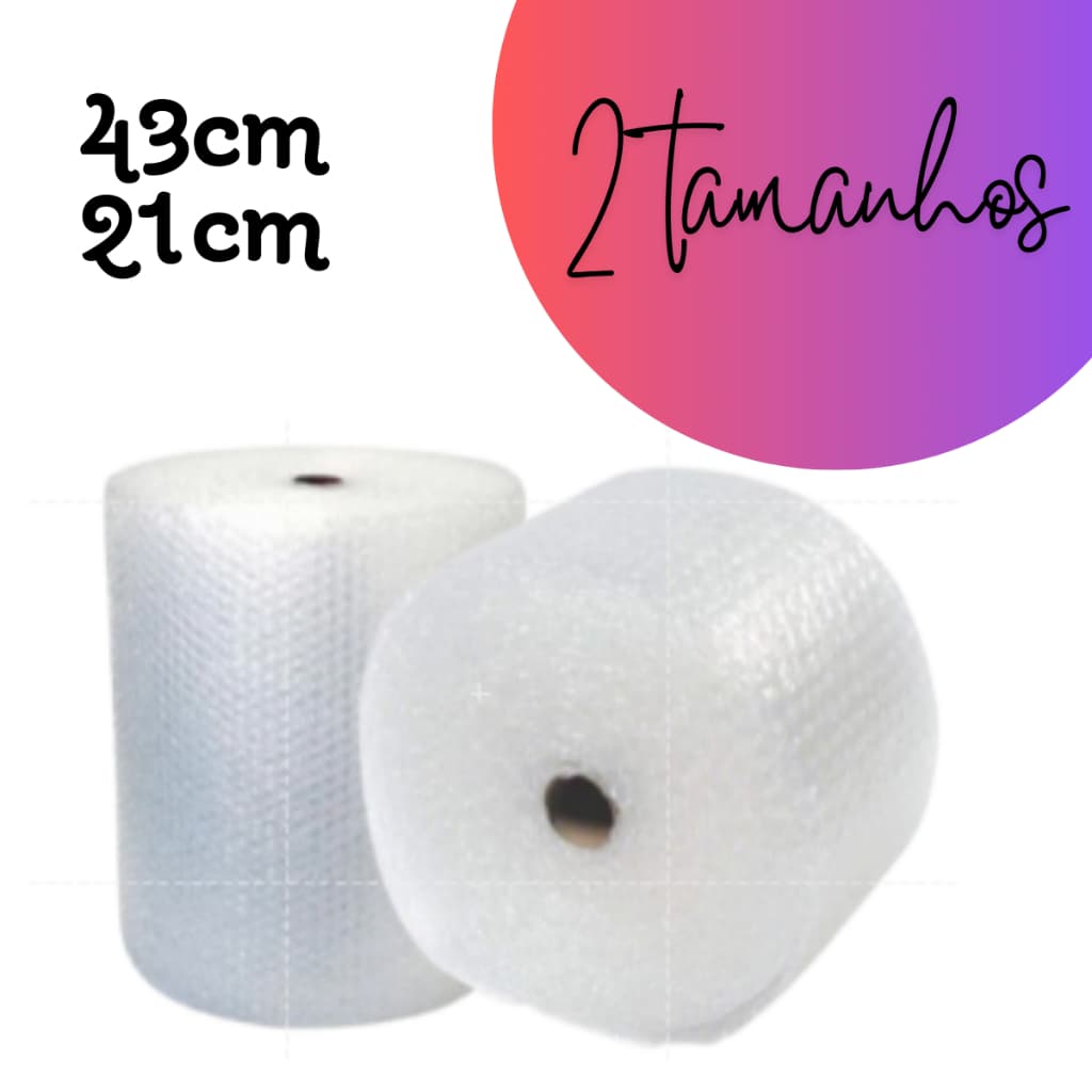 Plástico Bolha - Bobina 43 cm X 100 Mts E-commerce 25 Micras Bolha