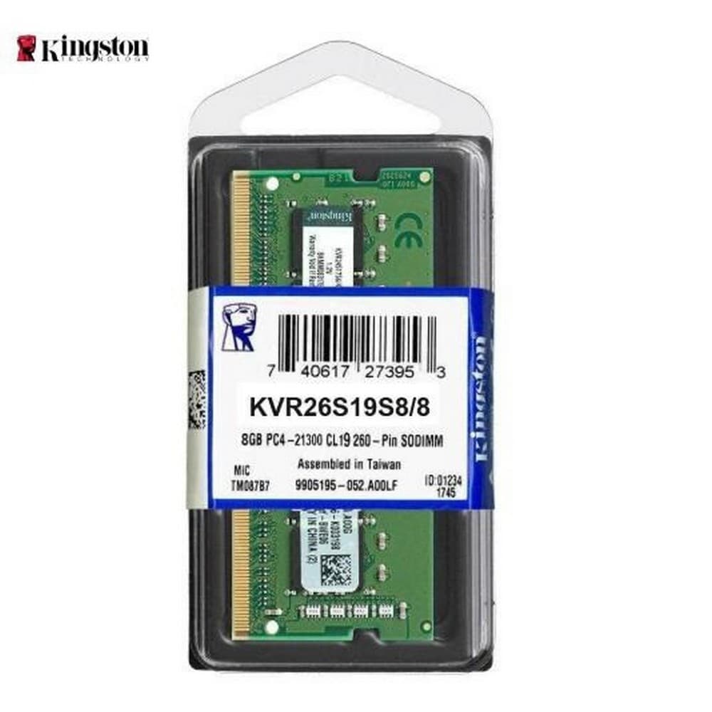 Memória RAM para Notebook 8GB DDR4 2666Mhz Kingston - KVR26S19S8/8