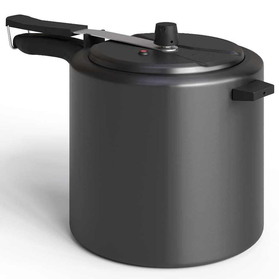 Panela De Pressão Preta Antiaderente em Alumínio Culinária Cozinha 2,5L, 4,5L, 7L Fechamento Interno