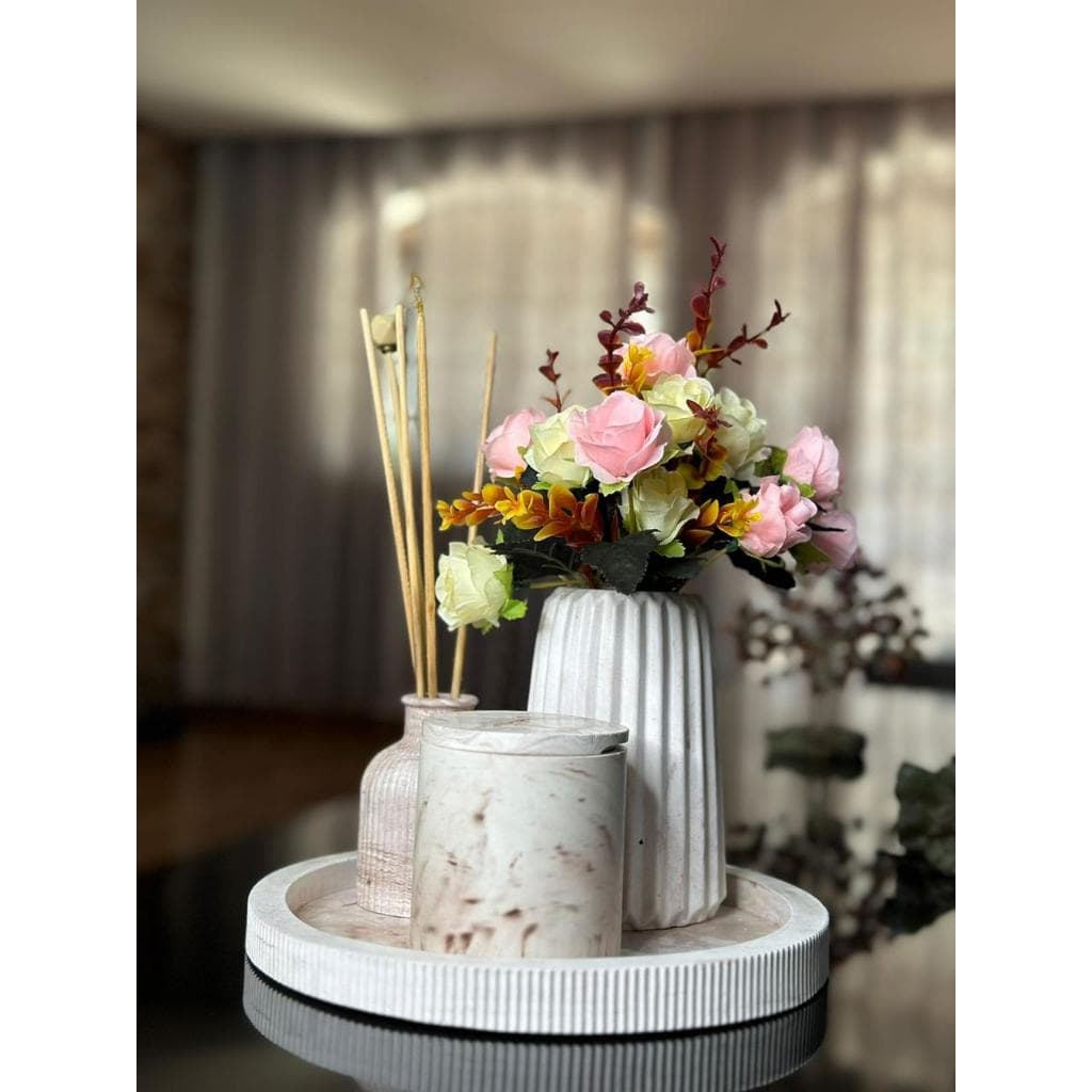 conjunto decorativo banheiro, vasos, jarro de flor, kit 4 peças, dia das mães, sala, banheiro, centro de mesa