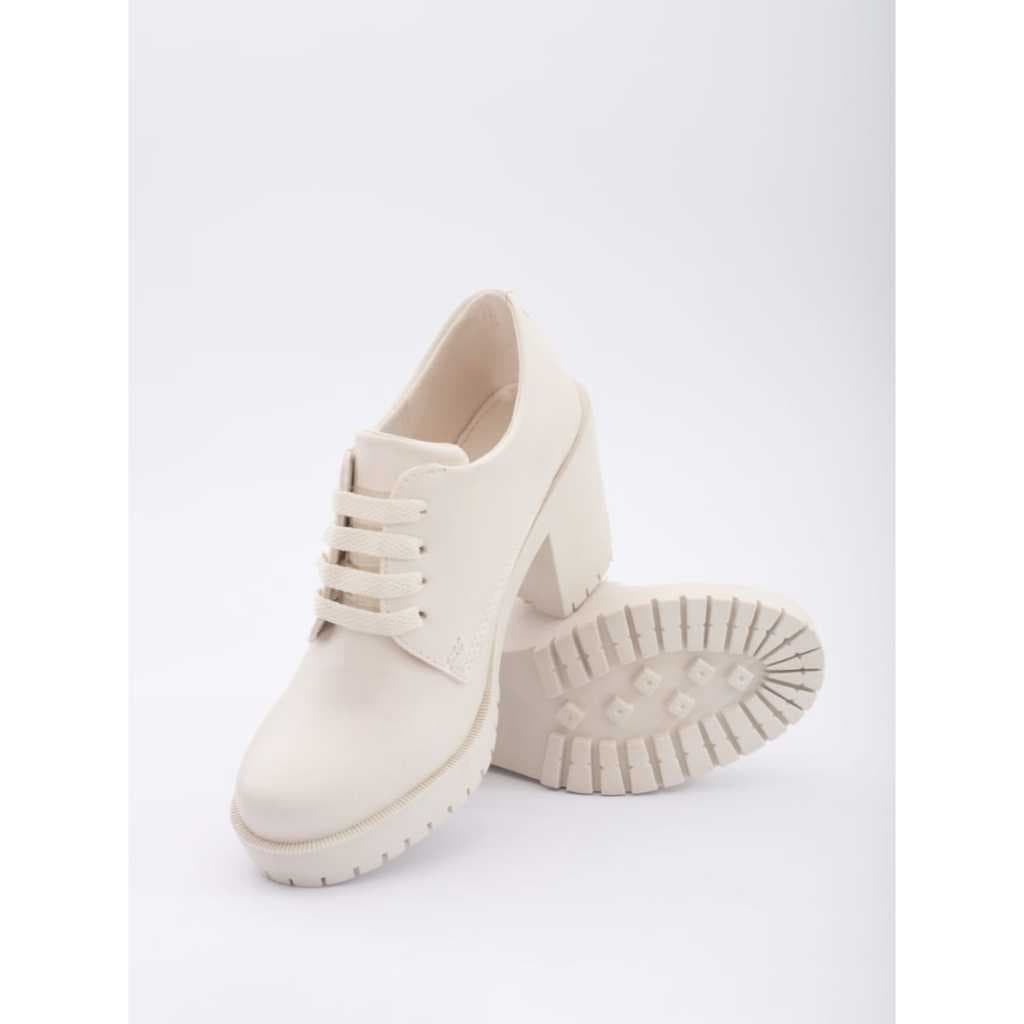 Sapato Feminino Oxford Solado Tratorada Fosca Off whity Bege
