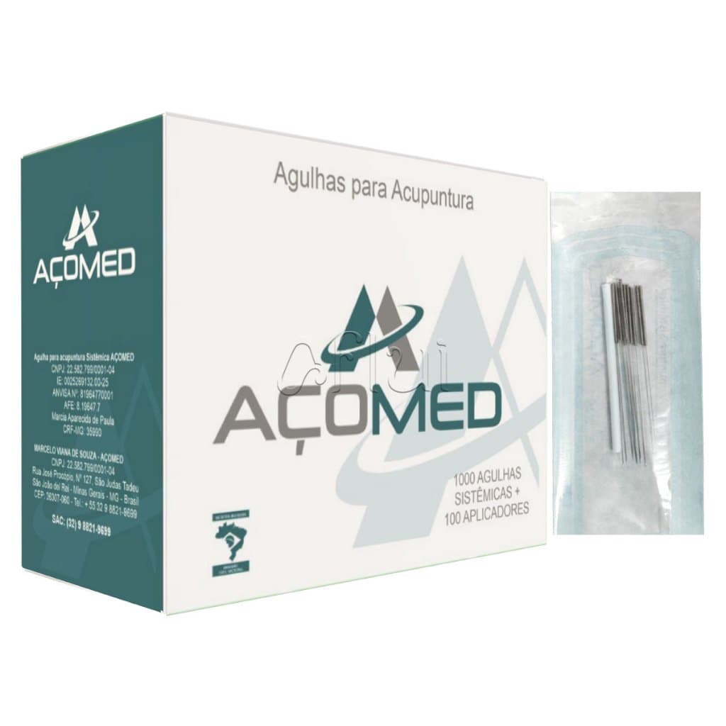 Agulha Acupuntura Açomed 1000 agulhas Sistêmica Anvisa Esterilizada