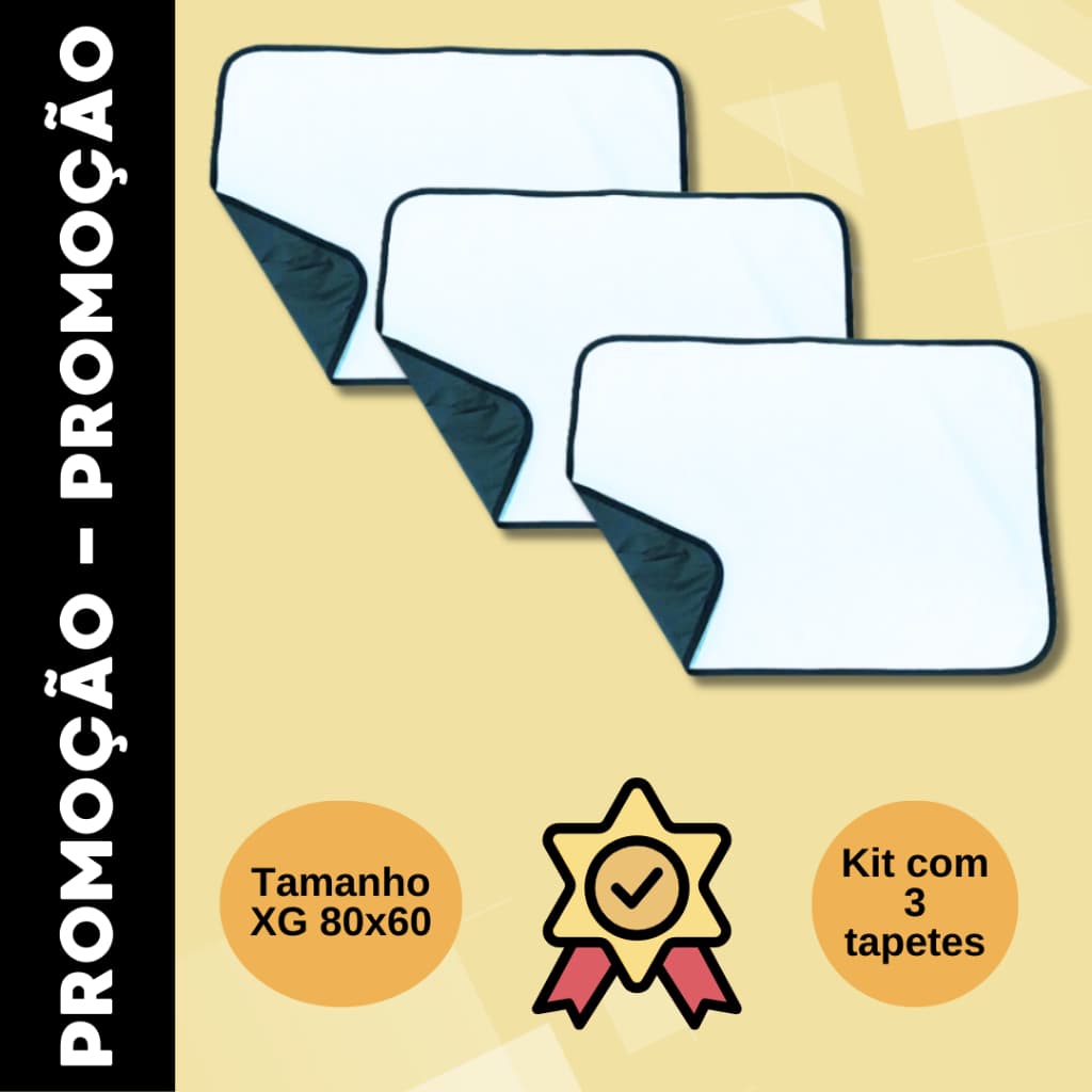 Tapetes Higiênicos 200 Lavagens Para Cães e Gatos 80x60cm - Tamanho Grande Super Absorvente