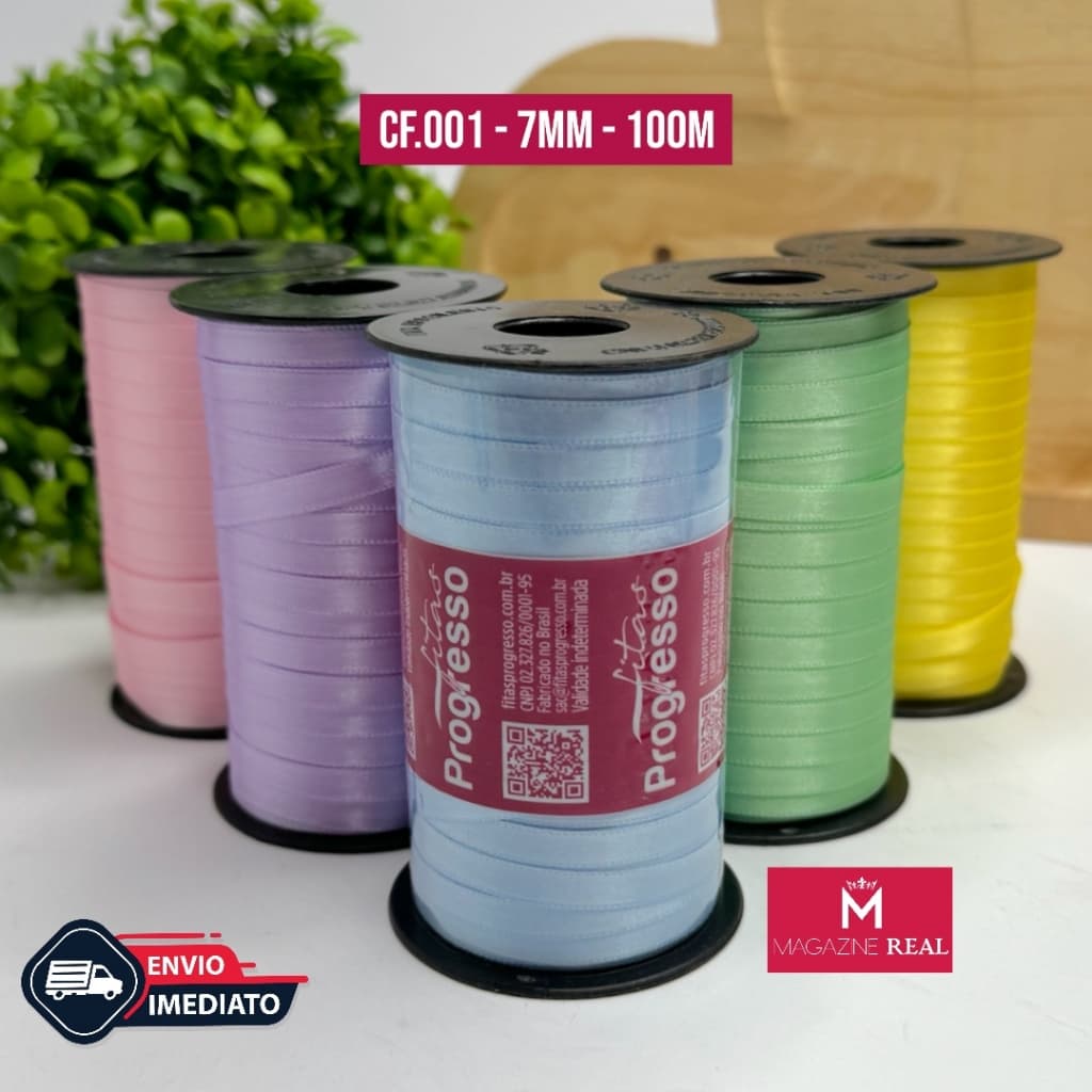Fita de Cetim Progresso N°1 7mm - 100mts