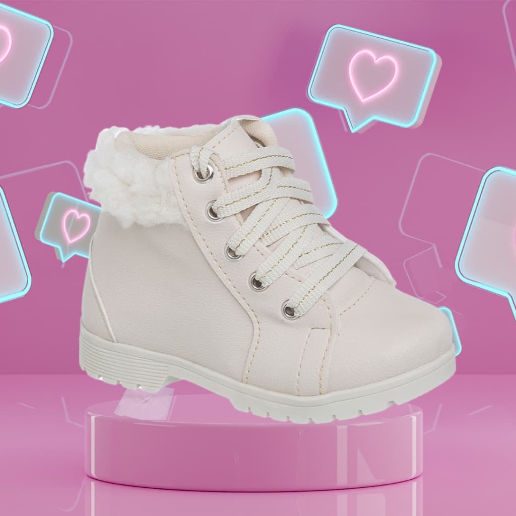 Bota Infantil Menina Pelinho Estilosa Confortável Bloguerinha