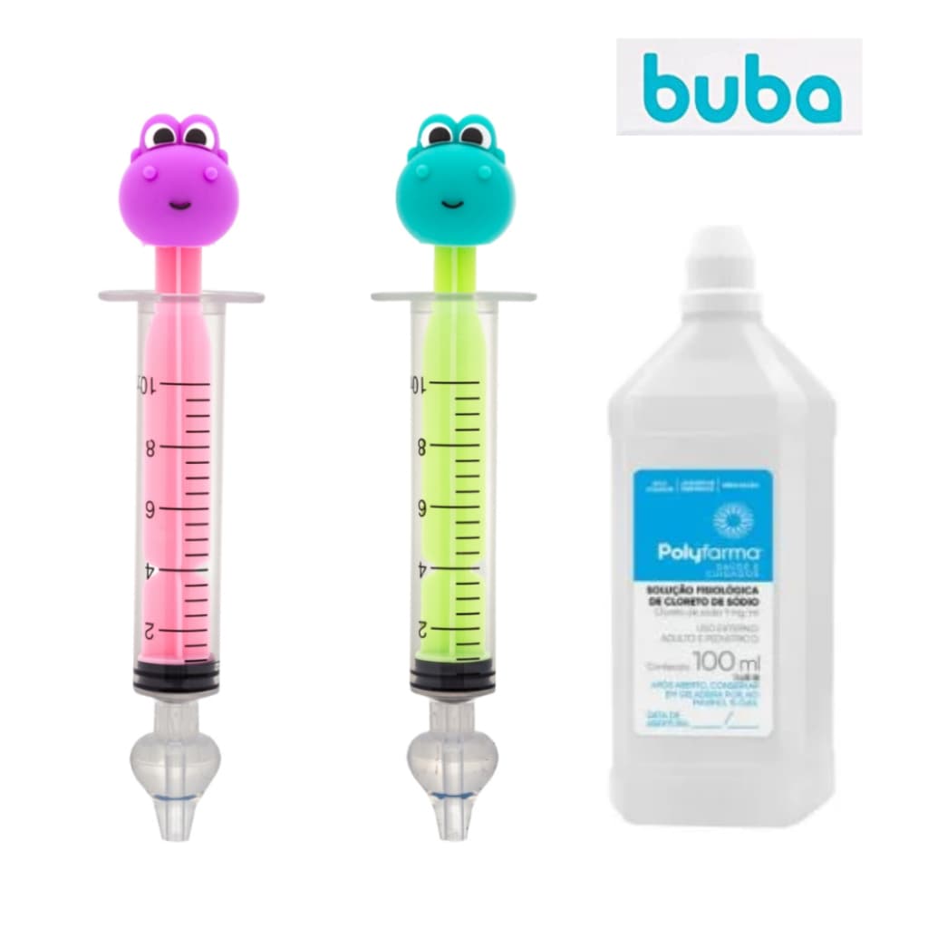 Seringa Infantil  Buba Dino + Soro Fisiológico 100 ml