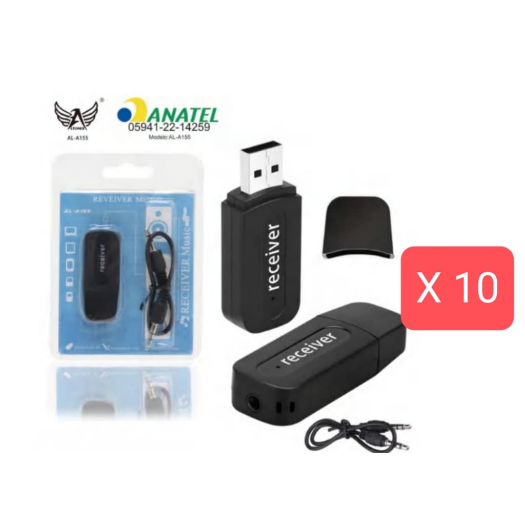 kit 10/6 Receptor Adaptador Bluetooth Usb P2 Audio Stereo al-a155/el-1831