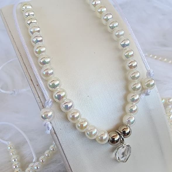 Colar Pet para cão e gato com fecho regulavel em perolas