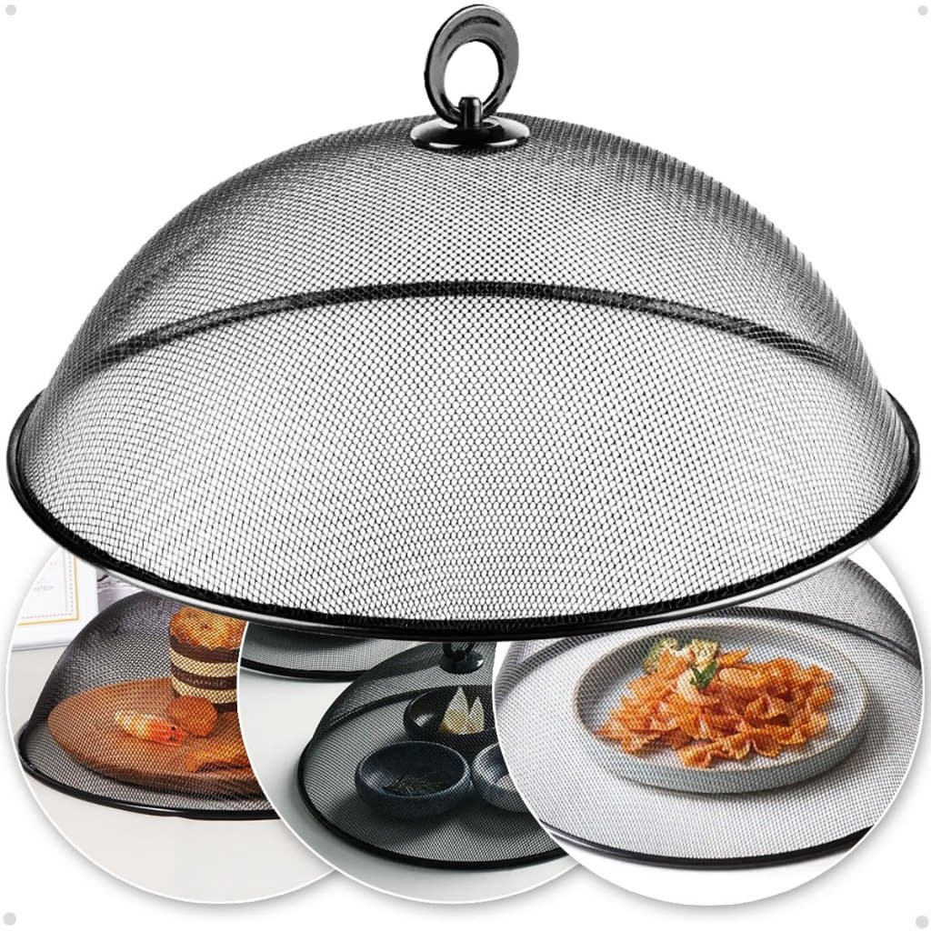 Tela Protetora Alimentos Metal Redonda Anti Mosquitos  Metálica Tampa Pães frutas Bolo 30Cm ou 35cm