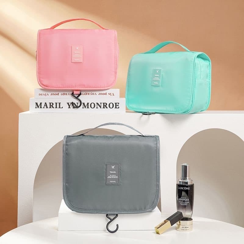 Necessaire Organizadora Bolsa Feminina de Mala Divisória Cabide Gancho Dobrável Portátil