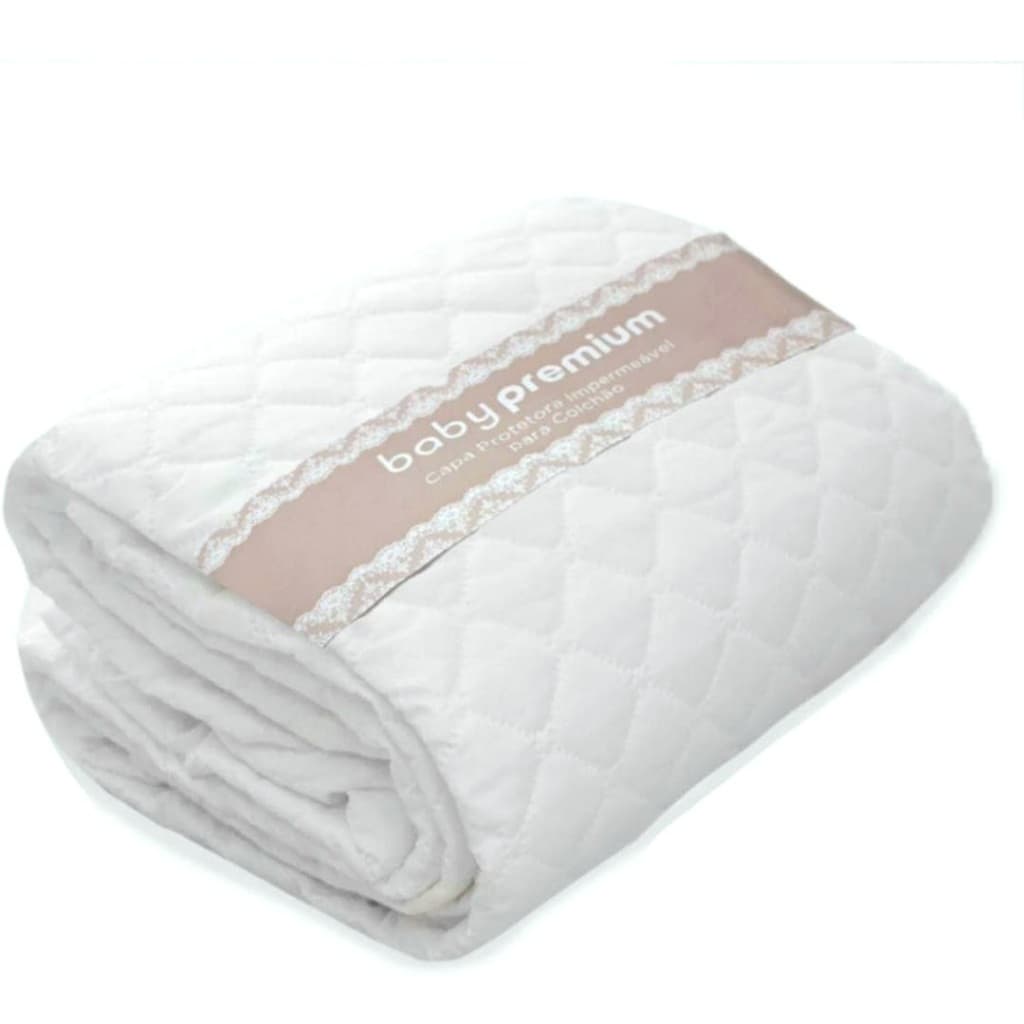 Capa Protetor De Colchão Berço Americano Impermeavel 130x70cm Protetora Matelado Premium Bebê Branca