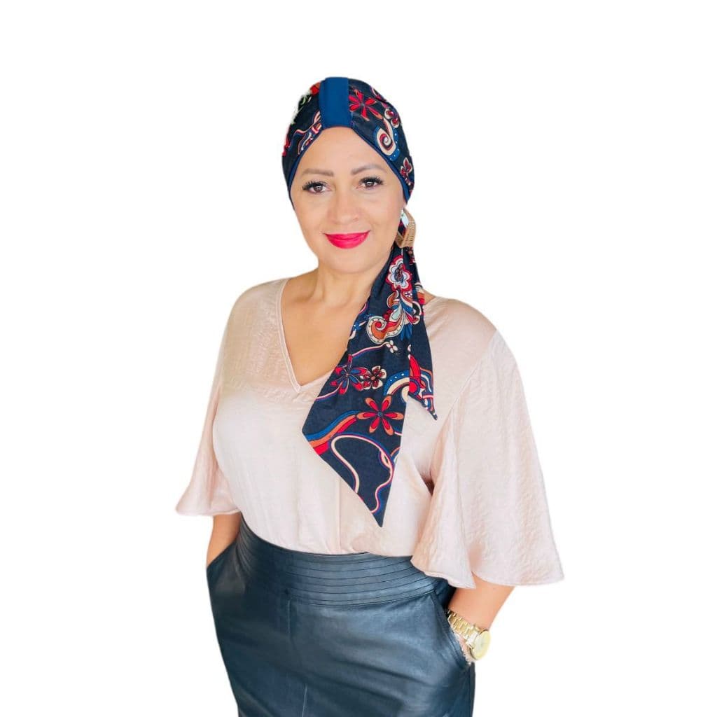 Turbante Acácia básico + faixa quimioterapia alopecia