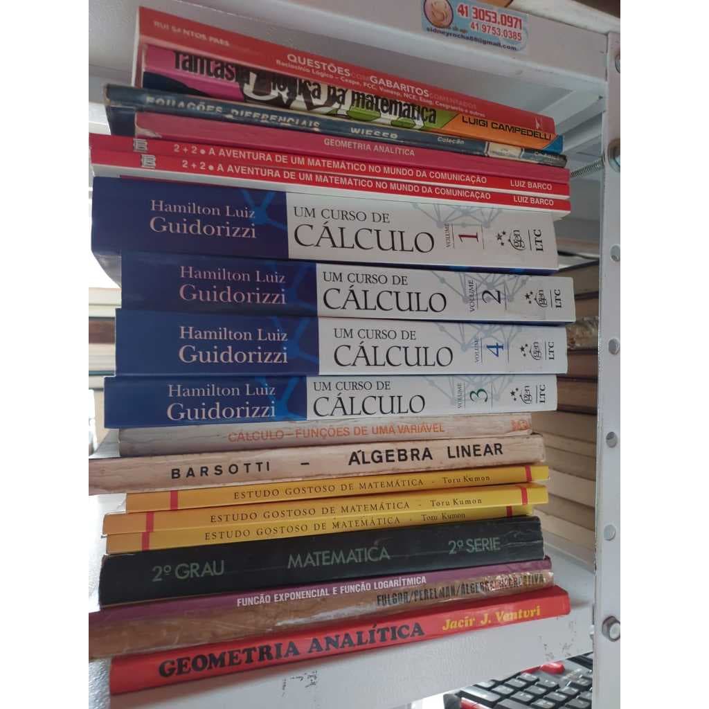 Livros de Matemática Aritmética Álgebra Cálculo Geometria e Raciocínio Lógico - Escolha seu título!