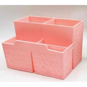 Porta Treco Organizador Mesa Escritório Caneta Lápis Plastico Com Divisoria