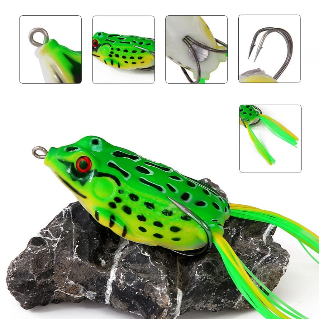 5 Sapo Artificial Para Pesca 4cm Com Anzol, Sapinho Frog Para Pesca Anti Enrosco Traíra Tucunaré