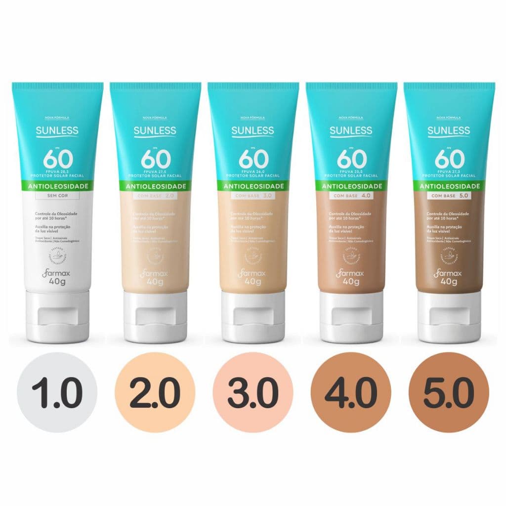 Protetor Solar Facial Sunless Antioleosidade Com Base 60FPS 40g