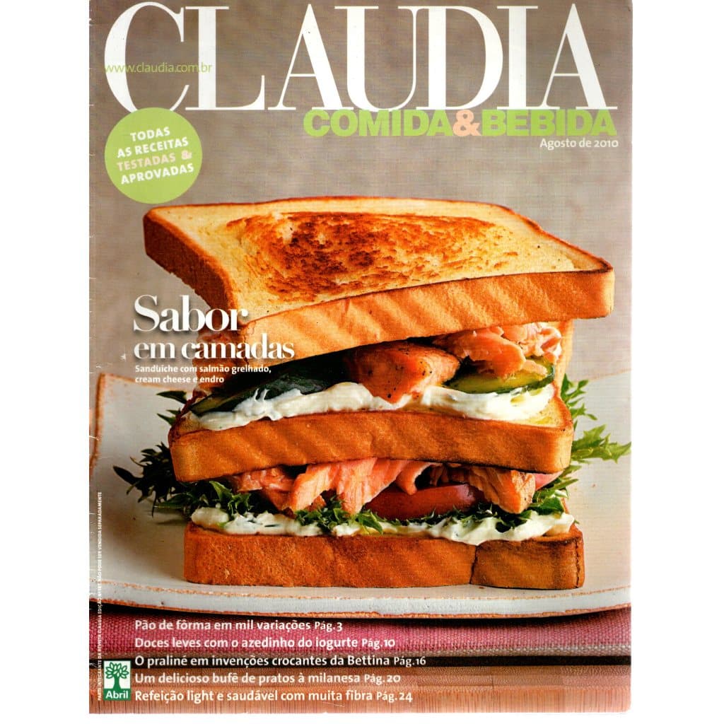 Revista Claudia, Comida e Bebida, Agosto, 2010