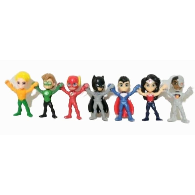THE FLASH + 6 LIGA DA JUSTIÇA COLEÇÃO COMPLETA KINDER OVO JOY 5CM BONECOS YPE
