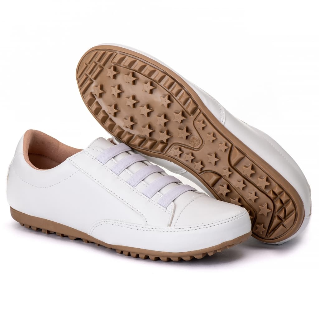 Tênis Sapatênis Feminino Couro Ecológico Confortável Mocassim Leve Macio Casual