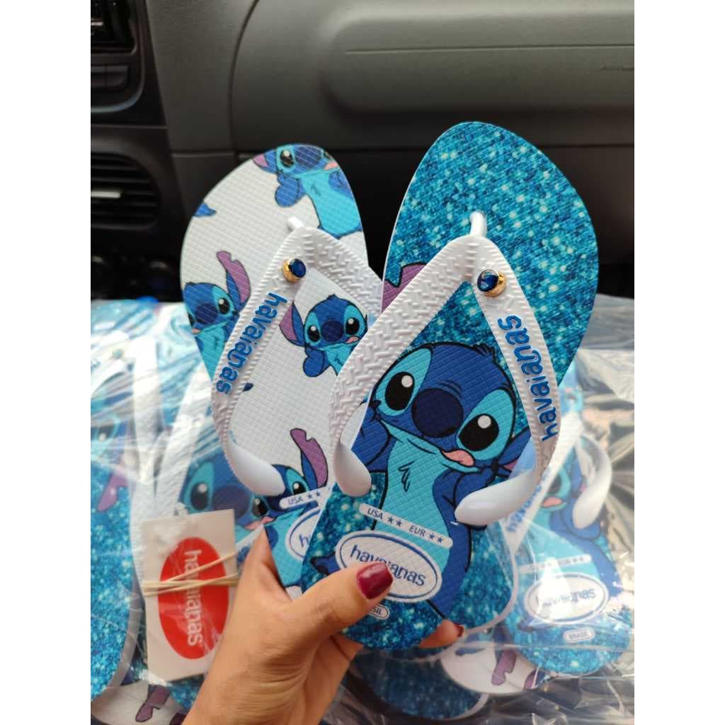 Chinelo Stitch Infantil Confortável pesonalizados  Slim oferta
