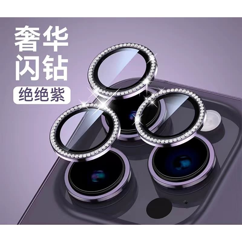 Kit de Pelicula da Camera Lente Brilho Strass para proteger Camera para iPhone xr/11/12 mini/13/14/15/16promax plus
