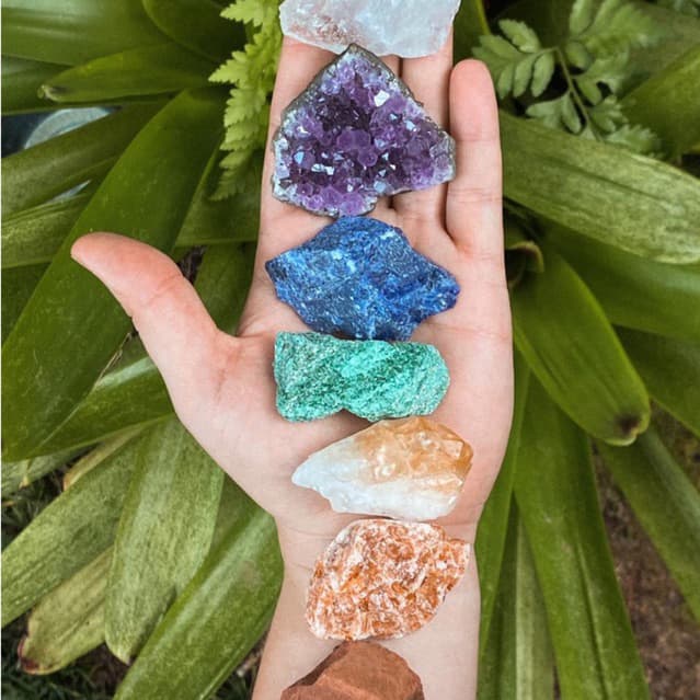 Kit dos 7 Chakras Pedras Brutas Polidas Naturais Cristais 2.0