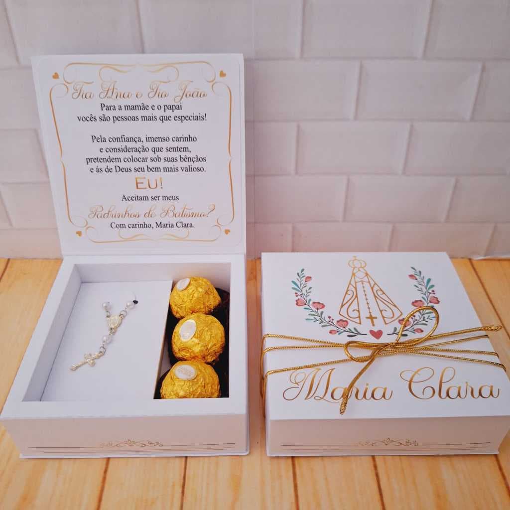 Convite Luxo para Padrinhos – Batizado, Consagração ou Crisma