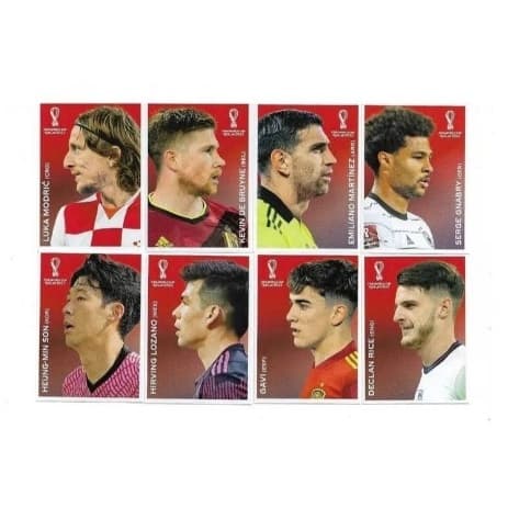 Kit 8 Figurinhas Copa Do Mundo Qatar 2022 Coca-Cola  Originais Panini