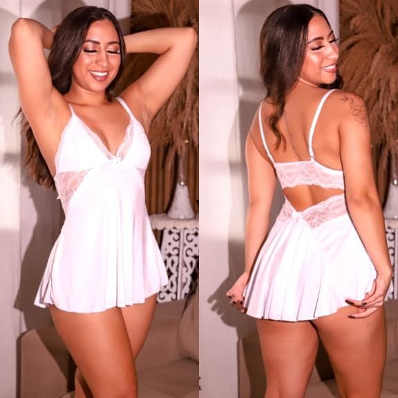 Camisola sexy com renda sem bojo costa nua sensual pijama roupa de dormi costas abertas