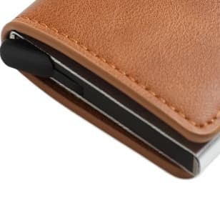 Mini Slim AlumíNio AutoPresente De AniversáRio Carteira Para Homens Porta CartãO De Couro PU