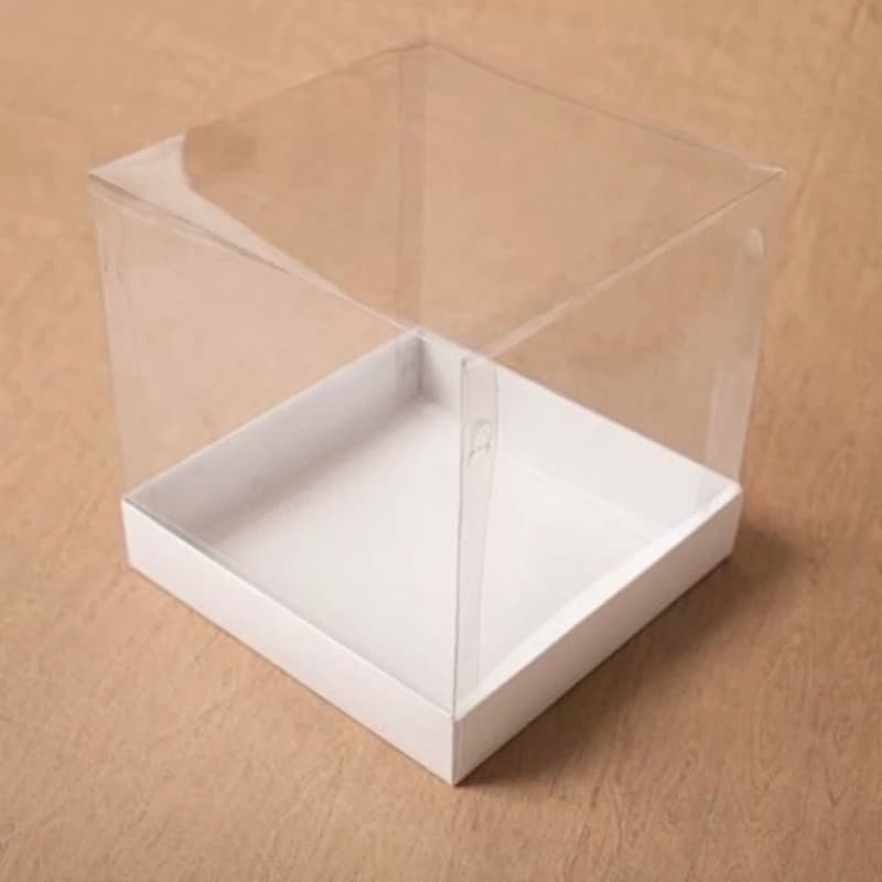 10 CAIXA PARA BOLO COM TAMPA EM ACETATO 20x20x20 QUADRADA COM VISOR OFF//