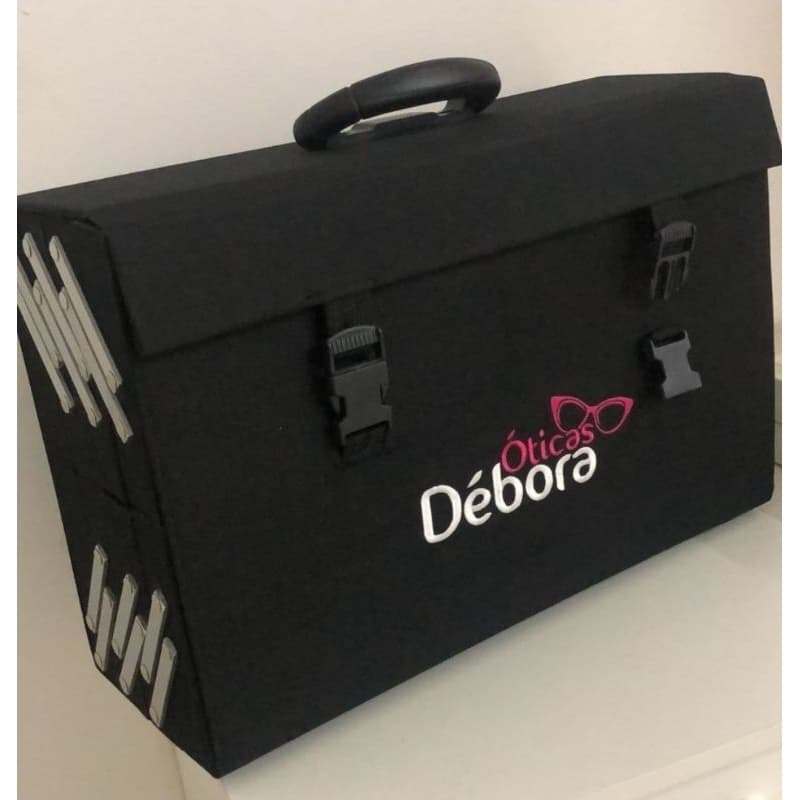 Mala sanfonada personalizada pra 120 óculos.