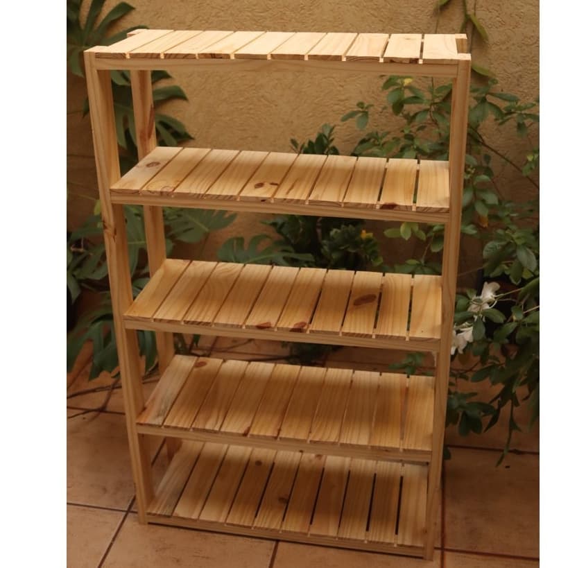 Estante Organizadora 5 Prateleiras Madeira Pinus 120x70cm