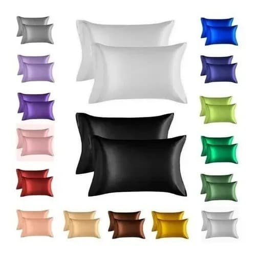 Kit 02 Fronhas de Cetim Antifrizz 50x70 Diversas Cores