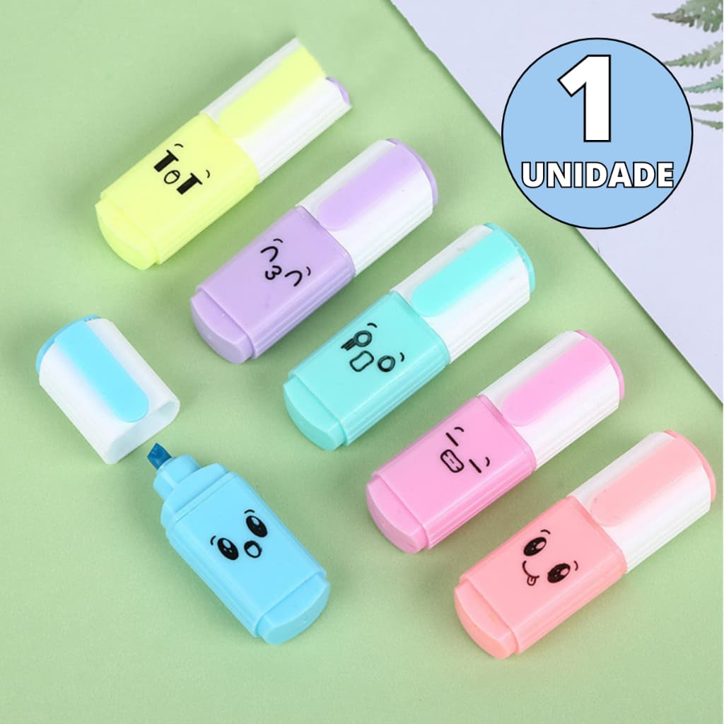 Mini Marca Texto Fluorescente com Clip Fofo Envio Rapido