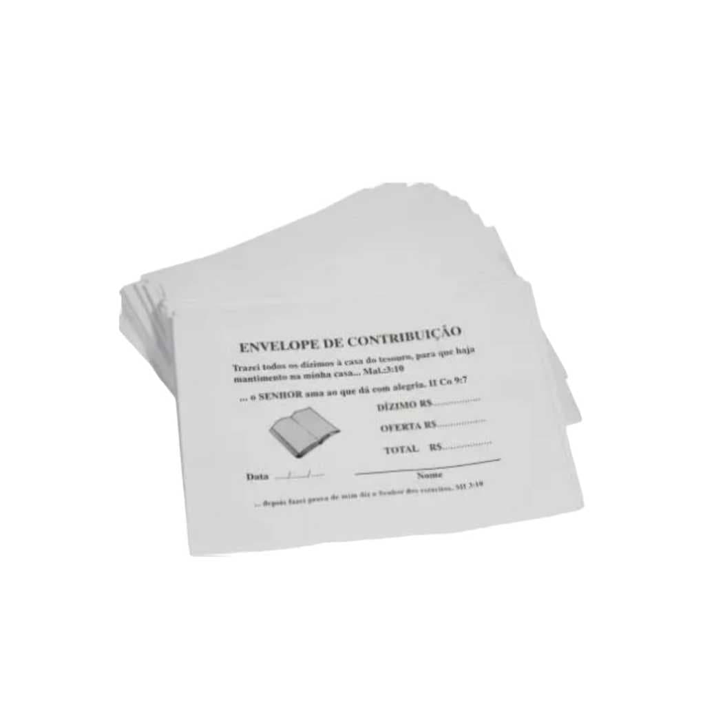 Envelope De Dizimo E Ofertas Branco Com 100 Unidades