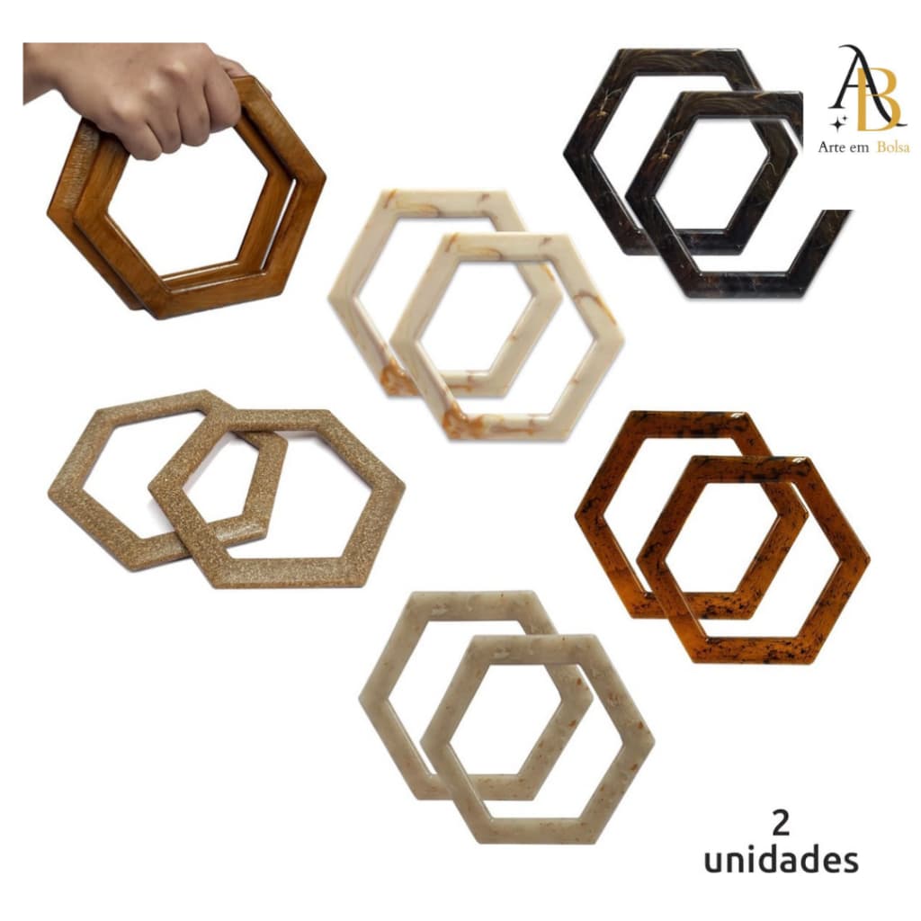 1 ~2 ou 03 Pares de alça em resina acrilico formato ESTRELA ideal para bolsas
