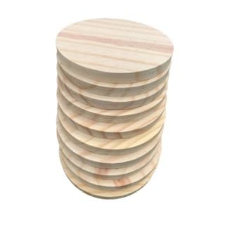 10 Peças Placa Redonda 20cm Disco Tábua Madeira Pinus Lixadas Sem Mofo Sem nó