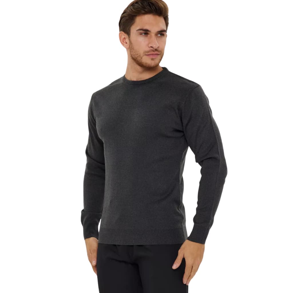 Suéter Blusa De Frio Tricot Gola Redonda Manga Longa