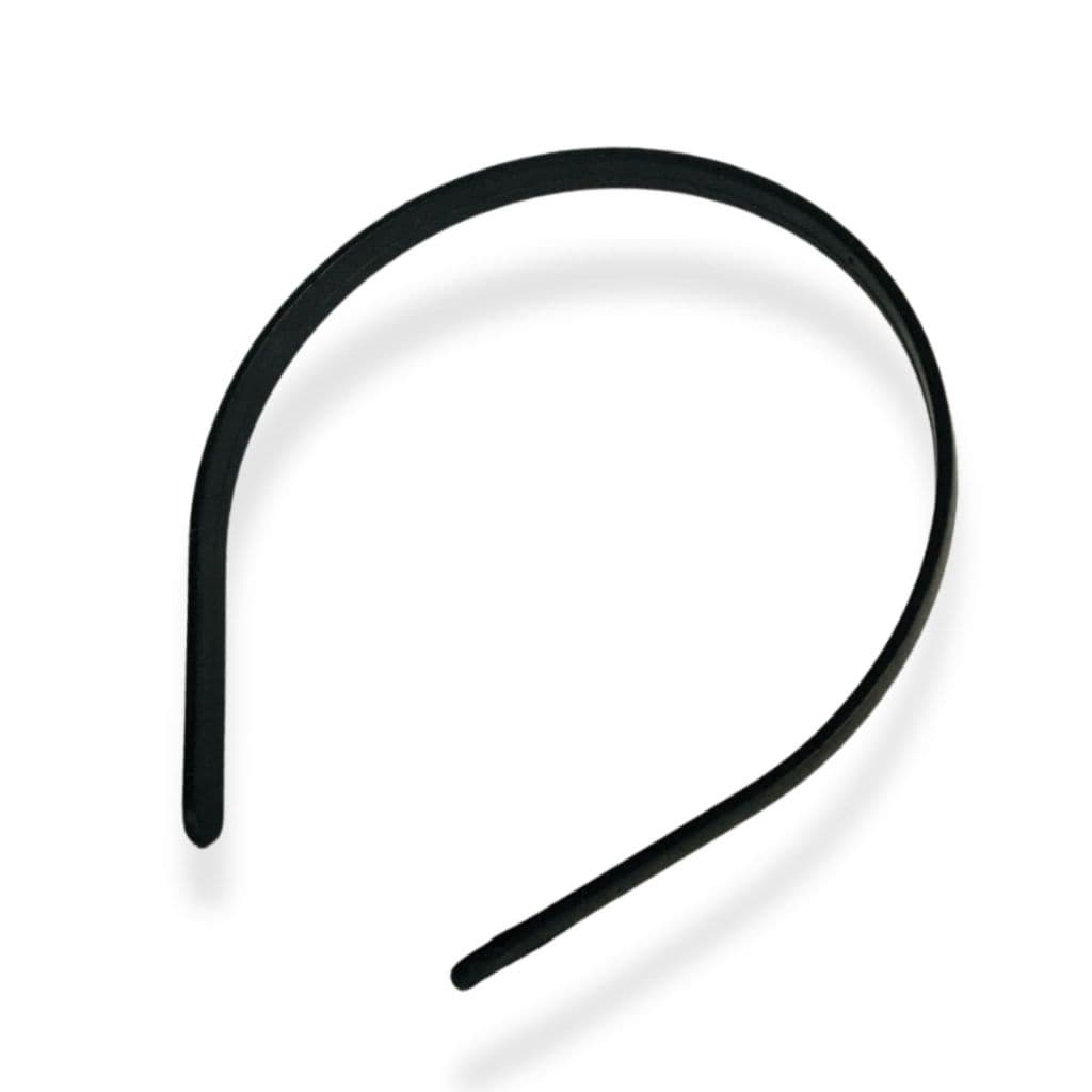 01 Tiara Arco Plástica Simples Preta Lisa 10mm/1cm Costumizar/forrar