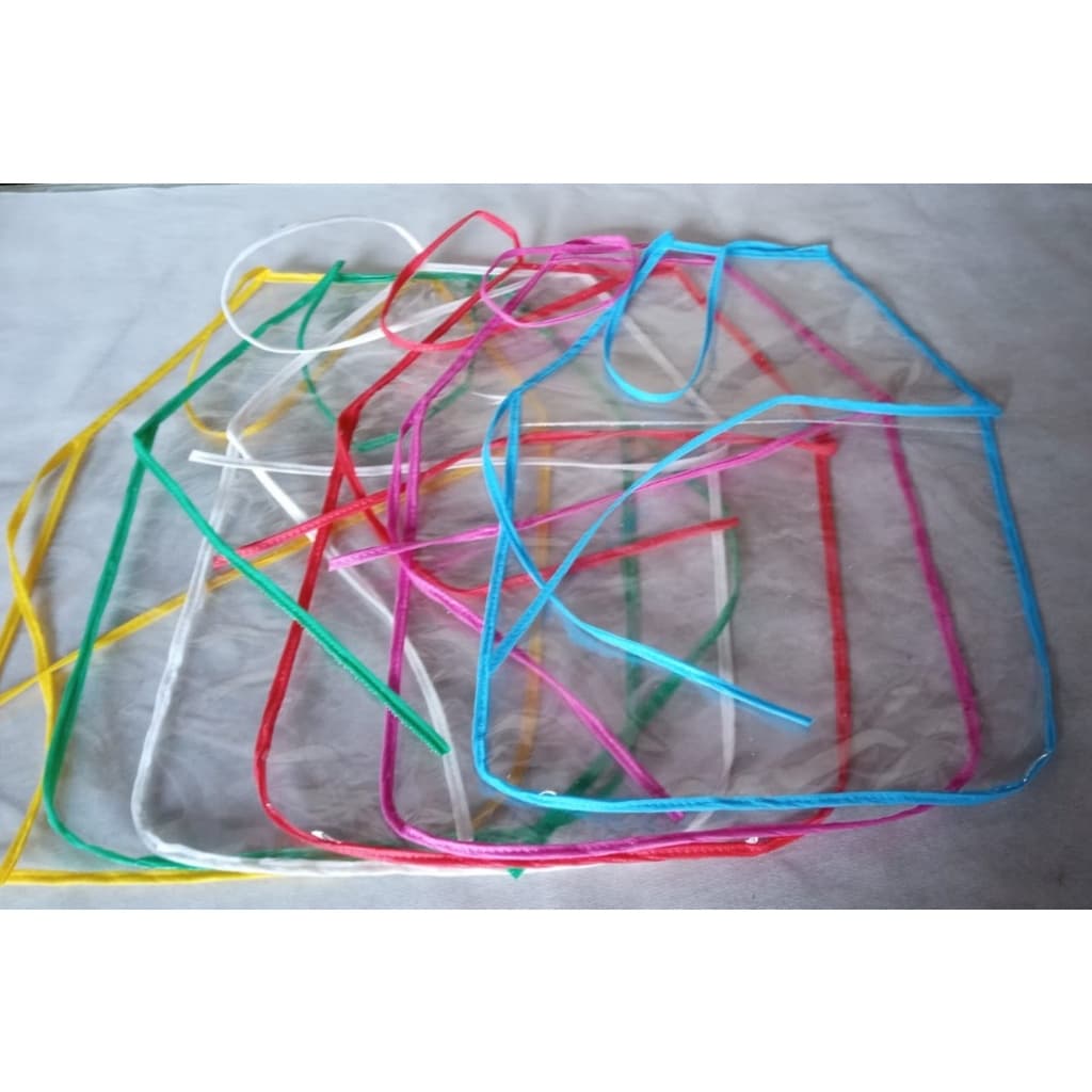 Avental escolar  tansparente plastico resistente  kit com 3 unidades