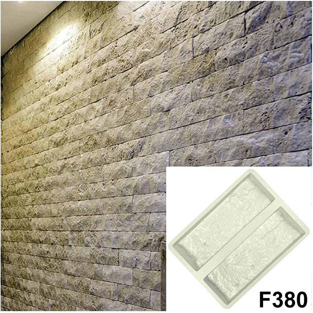 Forma 3d Tijolo Rock Face Travertino 29x10cm ABS 2mm molde para cimento/concreto/gesso 3d IN380