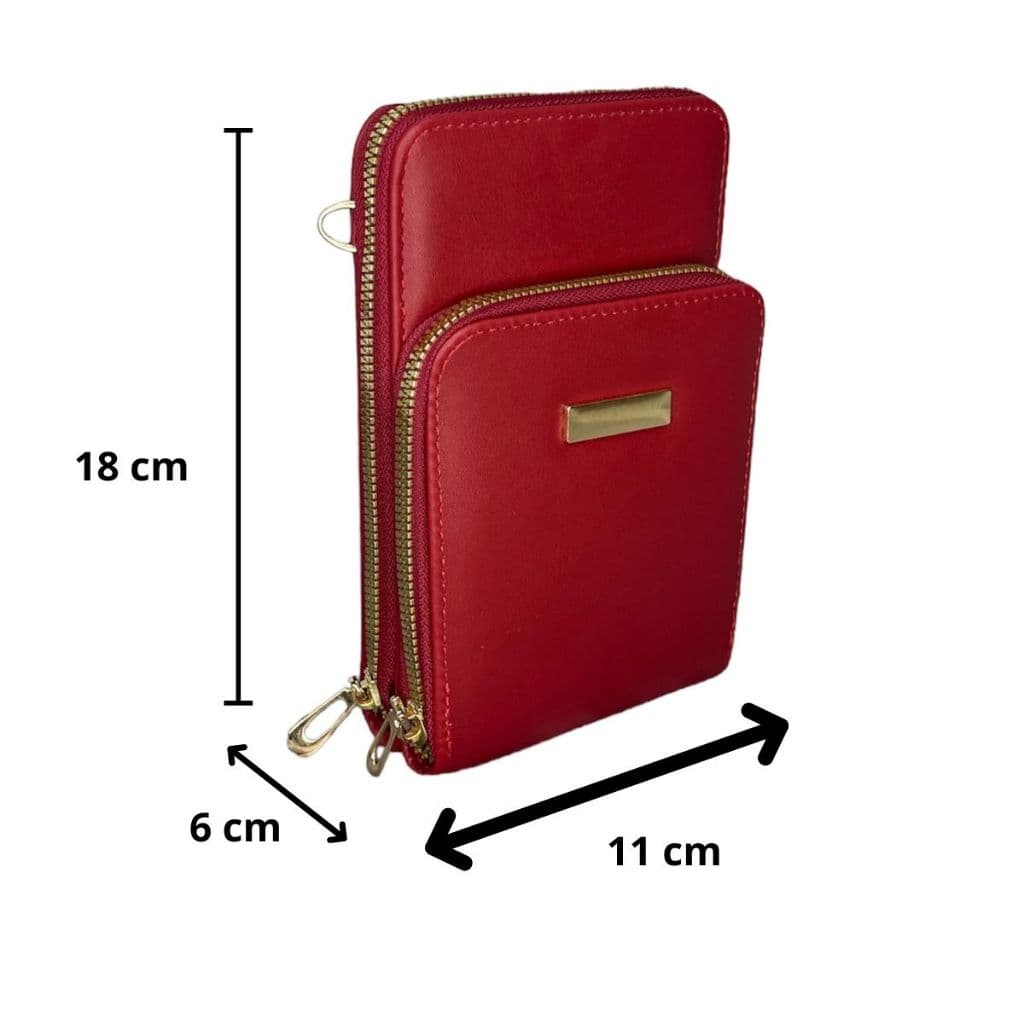 Bolsa Feminina Porta Celular Carteira Com Alça Transversal e 2 Divisórias