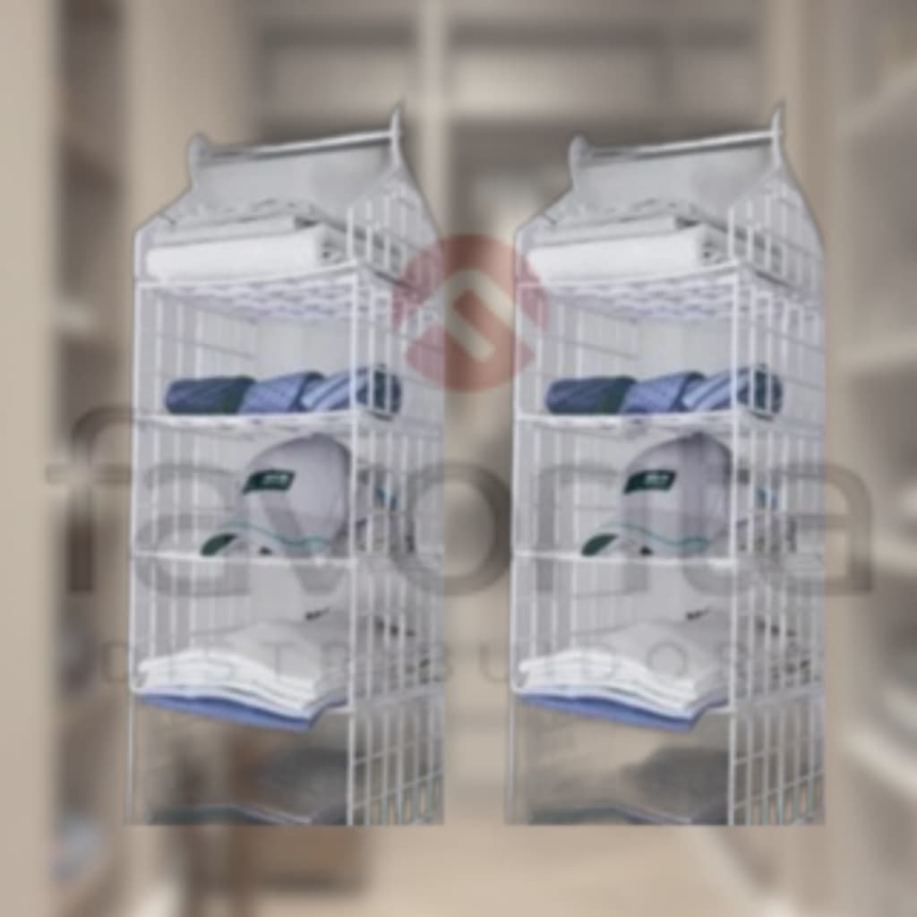 DOIS Organizadores Suspensos Dobráveis Colmeia Roupa Armario Sapateira TOY 25808CS