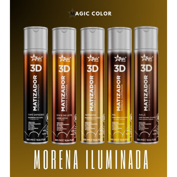 Magic Color Matizador Morena Iluminada Gloss 3D 300/100ml  - Todos os efeitos De Morena Iluminada