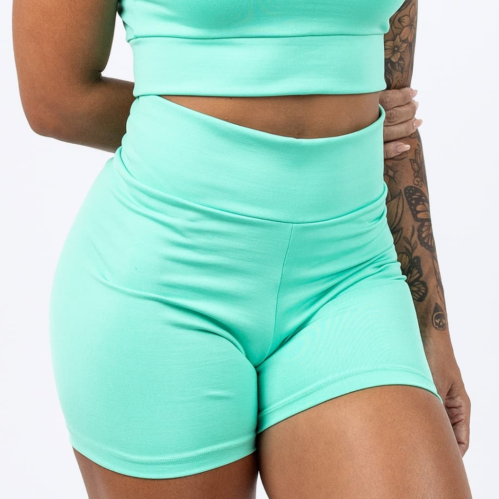 Short Legging Suplex Cós Alto Meia Coxa Tecido Grosso Bermuda Feminina Fitness academia