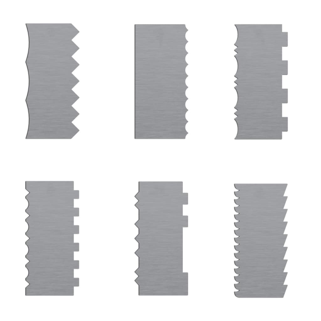 Kit Espátulas De Bolo 6 Uni 12 Modelos Diferentes Em Inox